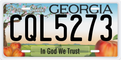 GA license plate CQL5273