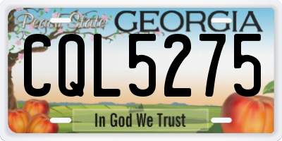 GA license plate CQL5275