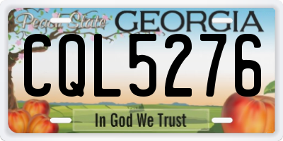 GA license plate CQL5276