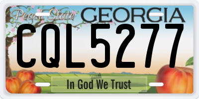GA license plate CQL5277