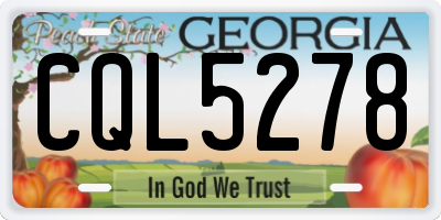 GA license plate CQL5278