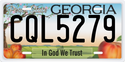 GA license plate CQL5279