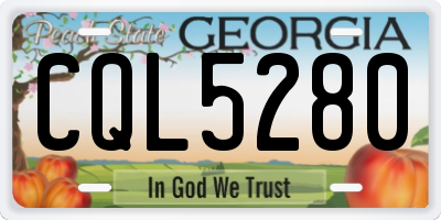 GA license plate CQL5280