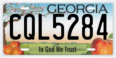 GA license plate CQL5284