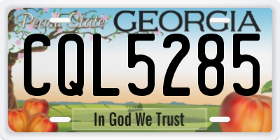 GA license plate CQL5285