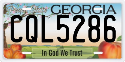 GA license plate CQL5286