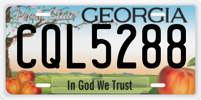 GA license plate CQL5288
