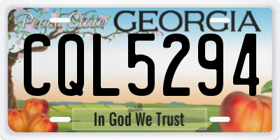 GA license plate CQL5294
