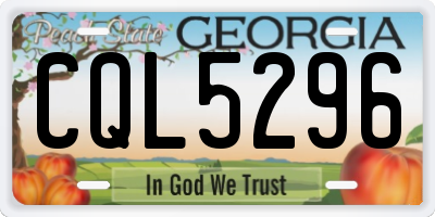 GA license plate CQL5296