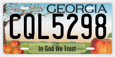 GA license plate CQL5298