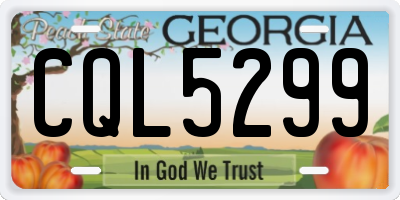 GA license plate CQL5299