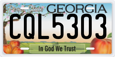 GA license plate CQL5303