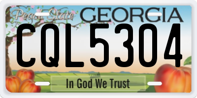GA license plate CQL5304