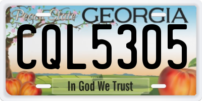 GA license plate CQL5305