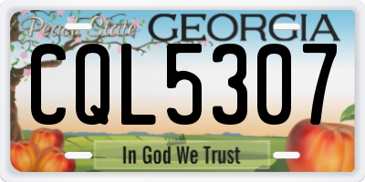 GA license plate CQL5307