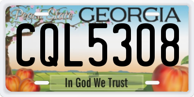 GA license plate CQL5308