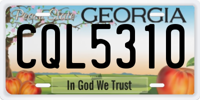GA license plate CQL5310