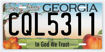 GA license plate CQL5311