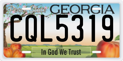 GA license plate CQL5319