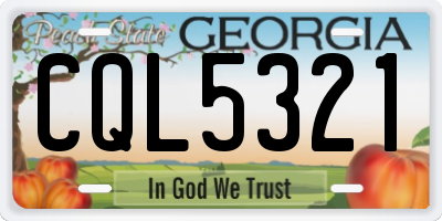 GA license plate CQL5321