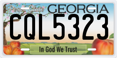GA license plate CQL5323