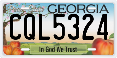 GA license plate CQL5324