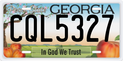 GA license plate CQL5327