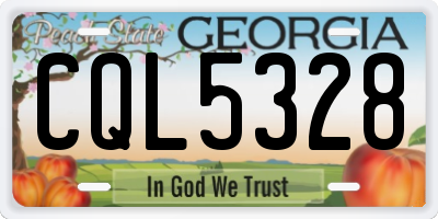 GA license plate CQL5328