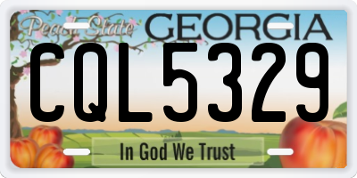 GA license plate CQL5329
