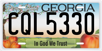 GA license plate CQL5330
