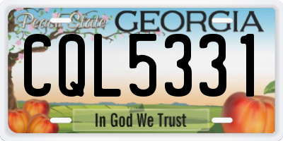 GA license plate CQL5331