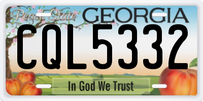 GA license plate CQL5332