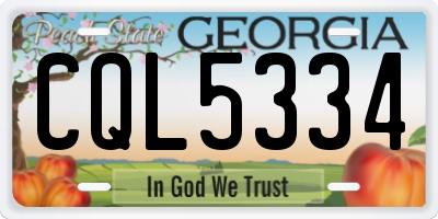 GA license plate CQL5334