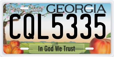 GA license plate CQL5335