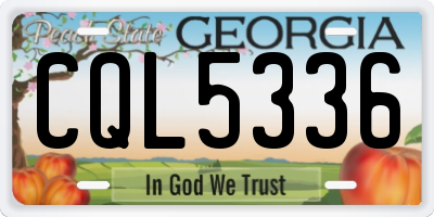 GA license plate CQL5336