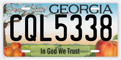 GA license plate CQL5338
