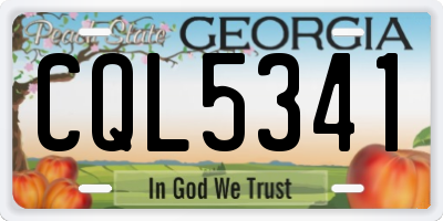 GA license plate CQL5341