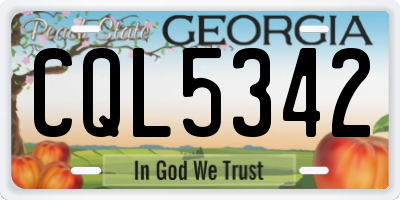 GA license plate CQL5342