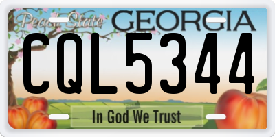 GA license plate CQL5344