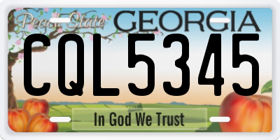 GA license plate CQL5345