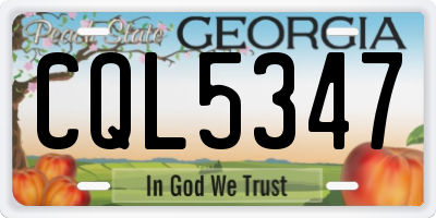 GA license plate CQL5347