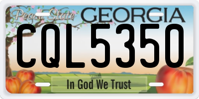 GA license plate CQL5350
