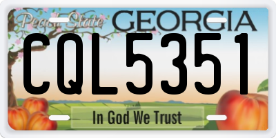 GA license plate CQL5351