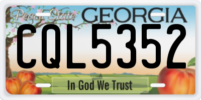 GA license plate CQL5352
