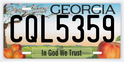 GA license plate CQL5359