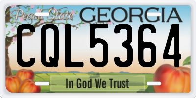 GA license plate CQL5364
