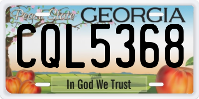 GA license plate CQL5368
