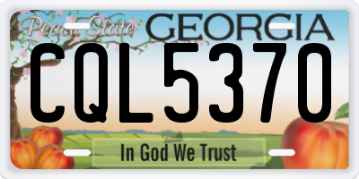 GA license plate CQL5370
