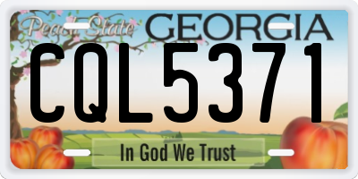 GA license plate CQL5371