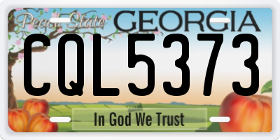GA license plate CQL5373